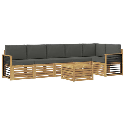 Udendørs sofagruppe 7 pcs Hvid og antracit 59 x 59 x 37 cm