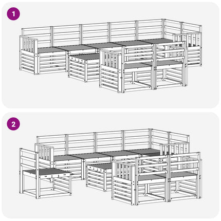 Udendørs sofagruppe 9 pcs Hvid 59 x 59 x 37 cm