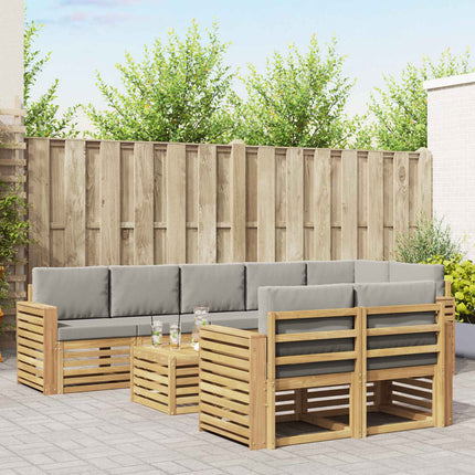 Udendørs sofagruppe 9 pcs Hvid og lysegrå 59 x 59 x 37 cm