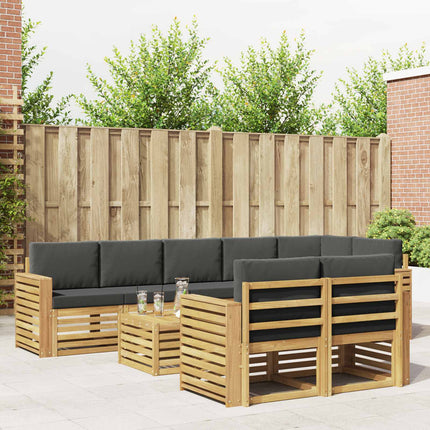 Udendørs sofagruppe 9 pcs Hvid og antracit 59 x 59 x 37 cm