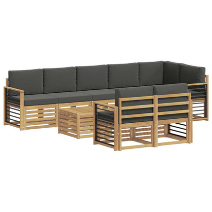 Udendørs sofagruppe 8 pcs Hvid og antracit 59 x 59 x 37 cm