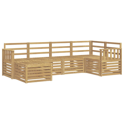 Udendørs sofagruppe 6 pcs Hvid Polyester
