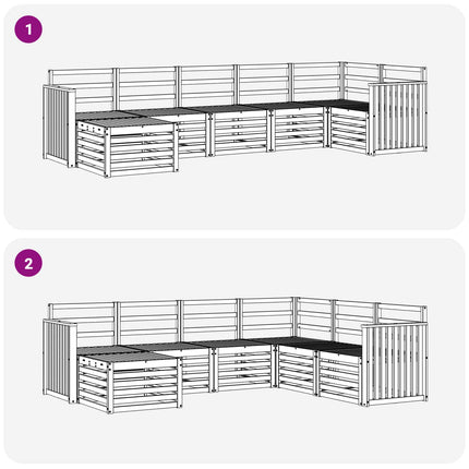 Udendørs sofagruppe 7 pcs Hvid