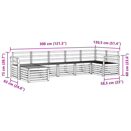 Udendørs sofagruppe 7 pcs Hvid