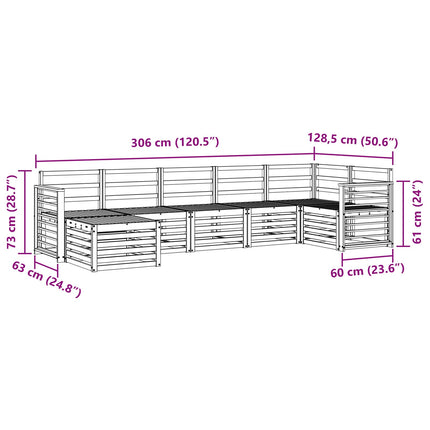 Udendørs sofagruppe 7 pcs Hvid
