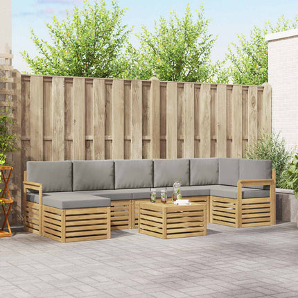 Udendørs sofagruppe 7 pcs Hvid Og Lys Grå 59 x 59 x 37 cm