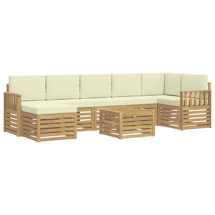 Udendørs sofagruppe 8 pcs Hvid og cremefarvet 59 x 59 x 37 cm