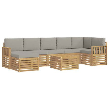 Udendørs sofagruppe 7 pcs Hvid Og Lys Grå 59 x 59 x 37 cm
