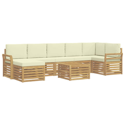 Udendørs sofagruppe 8 pcs Hvid og cremefarvet 59 x 59 x 37 cm