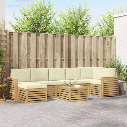 Udendørs sofagruppe 8 pcs Hvid og cremefarvet 59 x 59 x 37 cm