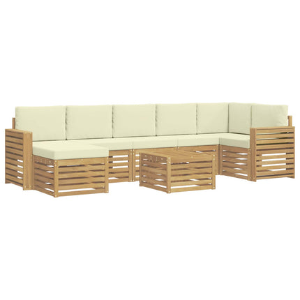 Udendørs sofagruppe 8 pcs Hvid og cremefarvet 59 x 59 x 37 cm