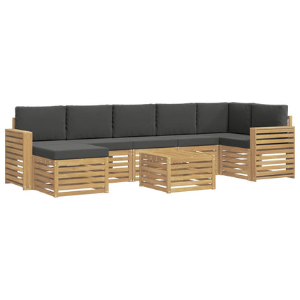 Udendørs sofagruppe 8 pcs Hvid og antracit 59 x 59 x 37 cm