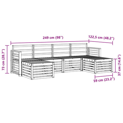 Sofasæt 6 pcs Hvid Massivt Akacietræ