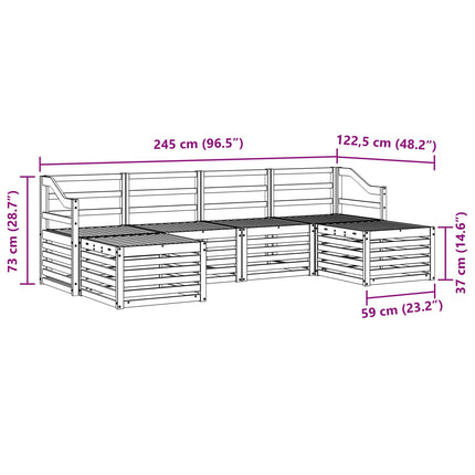 Sofasæt 6 pcs Hvid Massivt Akacietræ