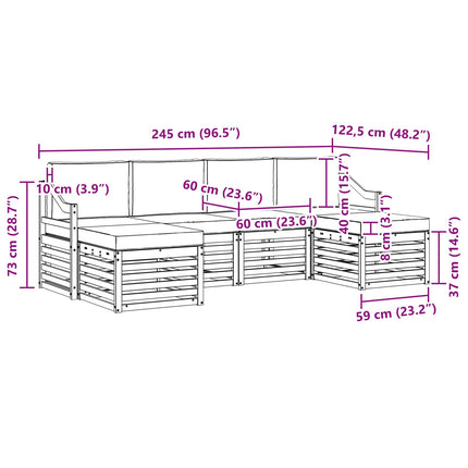 Udendørs sofagruppe 6 pcs Hvid og cremefarvet