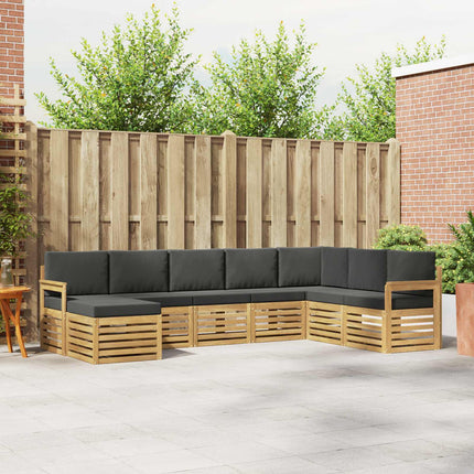 Udendørs sofagruppe 8 pcs Hvid og antracit 306 x 187,5 x 73 cm
