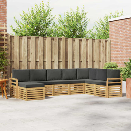 Udendørs sofagruppe 8 pcs Hvid og antracit 308 x 190 x 73 cm