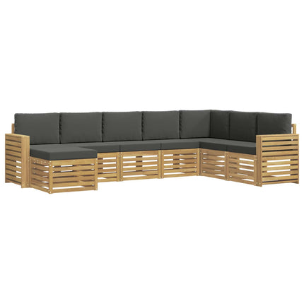 Udendørs sofagruppe 8 pcs Hvid og antracit 310 x 191,5 x 73 cm