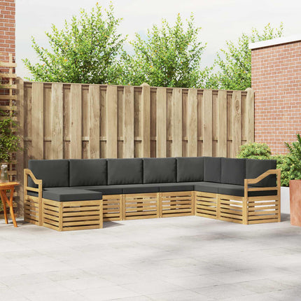 Udendørs sofagruppe 8 pcs Hvid og antracit 304 x 185,5 x 73 cm