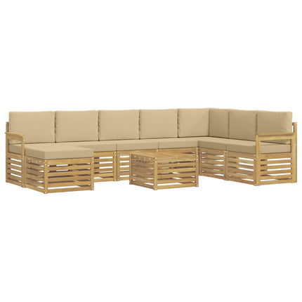 Udendørs sofagruppe 7 pcs Hvid og Beige 59 x 59 x 37 cm