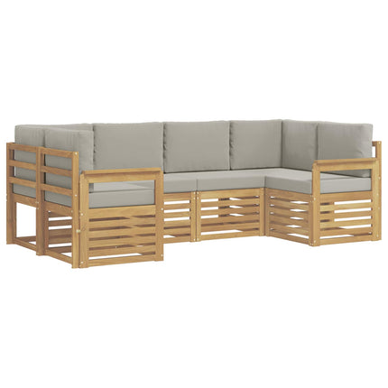 Udendørs sofagruppe 5 pcs Hvid Og Lys Grå 245 x 128,5 x 73 cm