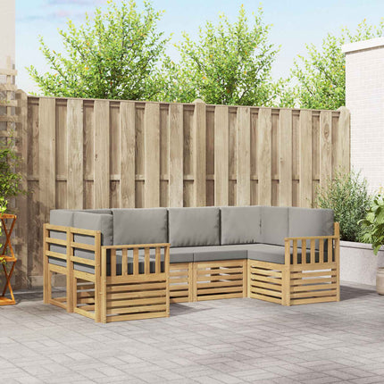 Udendørs sofagruppe 5 pcs Hvid Og Lys Grå 245 x 128,5 x 73 cm
