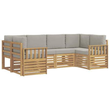 Udendørs sofagruppe 5 pcs Hvid Og Lys Grå 245 x 128,5 x 73 cm
