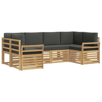 Udendørs sofagruppe 6 pcs Hvid og antracit 245 x 130,5 x 73 cm