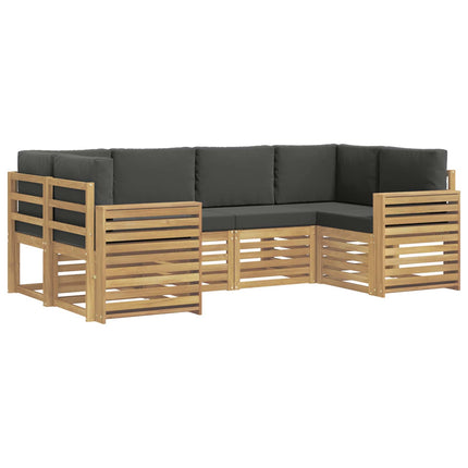 Udendørs sofagruppe 6 pcs Hvid og antracit 245 x 132,5 x 73 cm