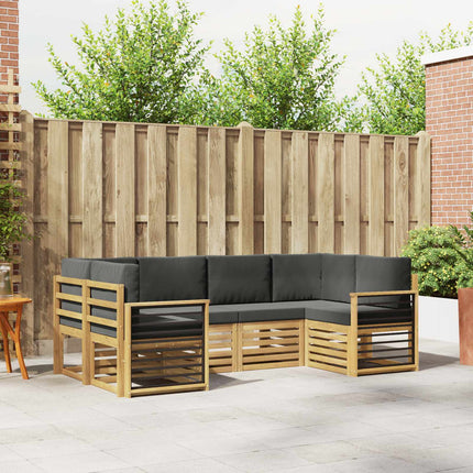 Sektionalsofa sæt 6 pcs Hvid og antracit 245 x 128,5 x 73 cm