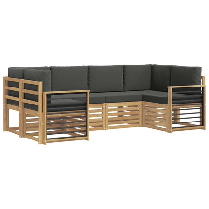 Sektionalsofa sæt 6 pcs Hvid og antracit 245 x 128,5 x 73 cm
