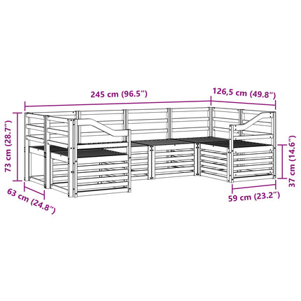 Udendørs sofagruppe 6 pcs Hvid 245 x 126,5 x 73 cm