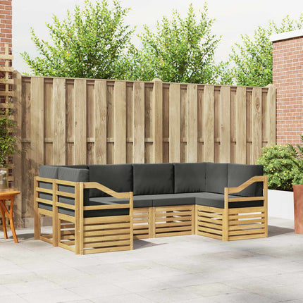 Sektionalsofa sæt 6 pcs Hvid og antracit 245 x 126,5 x 73 cm