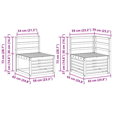Udendørs sofagruppe 7 pcs Hvid 304 x 126,5 x 73 cm