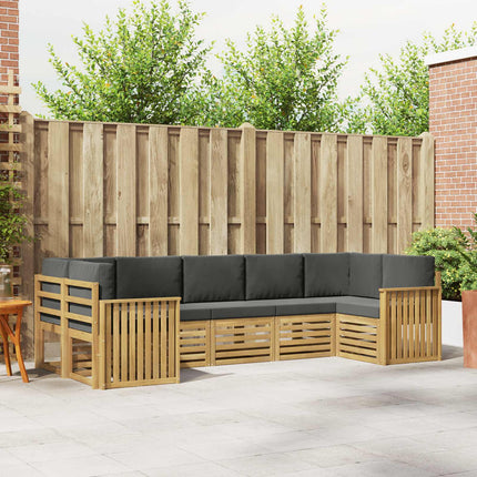 Udendørs sofagruppe 7 pcs Hvid og antracit 304 x 128,5 x 73 cm