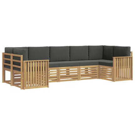 Udendørs sofagruppe 7 pcs Hvid og antracit 304 x 128,5 x 73 cm