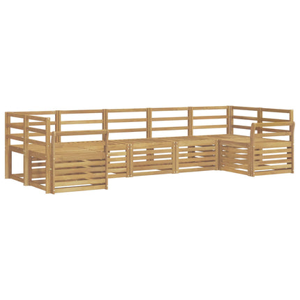 Udendørs sofagruppe 7 pcs Hvid 304 x 130,5 x 73 cm