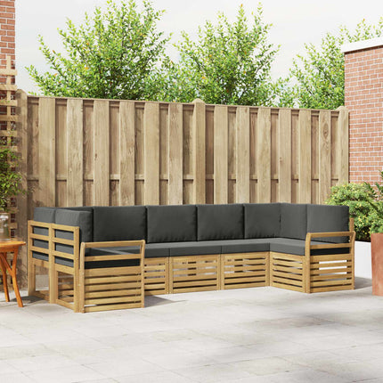 Udendørs sofagruppe 7 pcs Hvid og antracit 304 x 130,5 x 73 cm