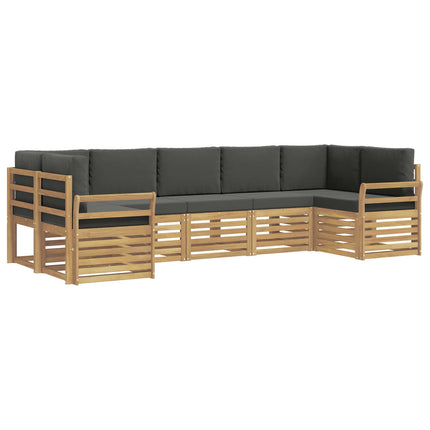 Udendørs sofagruppe 7 pcs Hvid og antracit 304 x 130,5 x 73 cm
