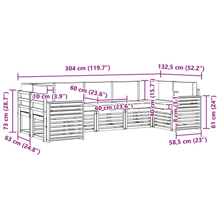 Udendørs sofagruppe 7 pcs Hvid og cremefarvet
