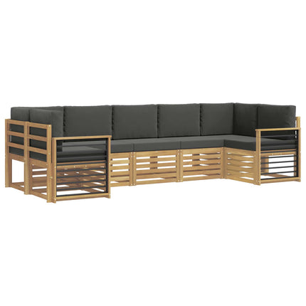 Sektionalsofa sæt 7 pcs Hvid og antracit 304 x 128,5 x 73 cm