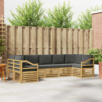 Sektionalsofa sæt 7 pcs Hvid og antracit 304 x 126,5 x 73 cm
