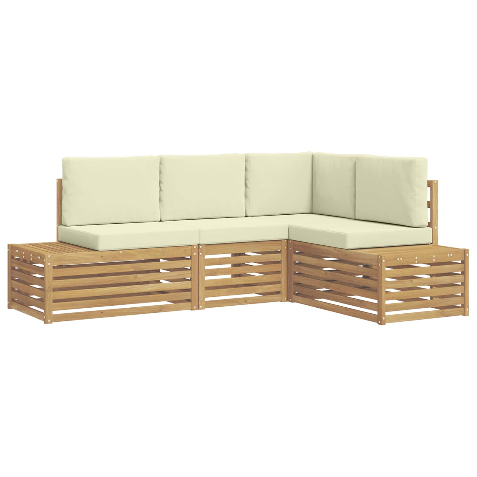 Udendørs sofagruppe Hvid 213,5 x 154,5 x 73 cm Polyester