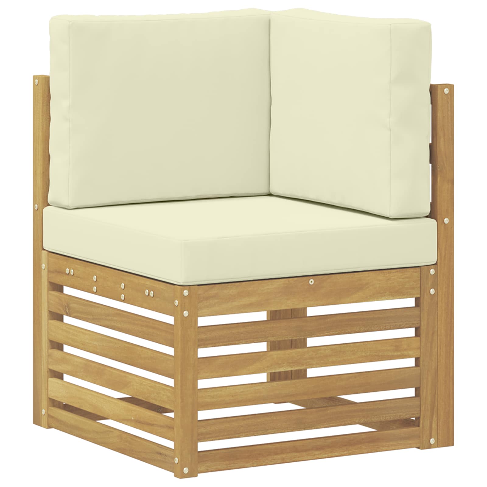 Udendørs sofagruppe med pude Hvid 59 x 59 x 37 cm Polyester