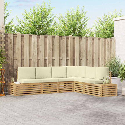 Udendørs sofagruppe med pude Hvid 273 x 213,5 x 73 cm Polyester