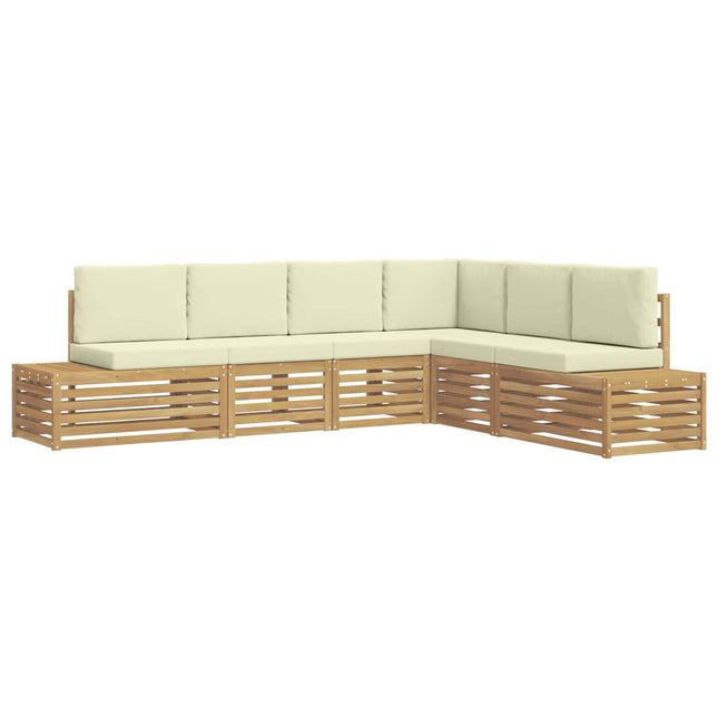 Udendørs sofagruppe med pude Hvid 273 x 213,5 x 73 cm Polyester