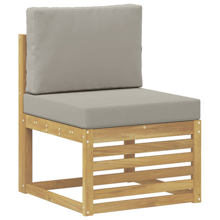 Sektionalsofa sæt 9 pcs Hvid og lysegrå 304 x 185,5 x 73 cm