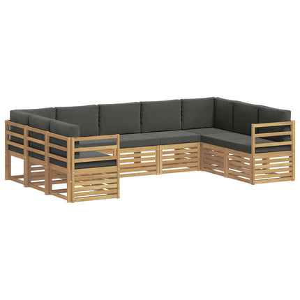 Sektionalsofa sæt 9 pcs Hvid og antracit 304 x 185,5 x 73 cm