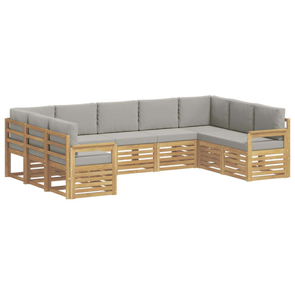 Udendørs sofagruppe 7 pcs Hvid Og Lys Grå 304 x 128,5 x 73 cm