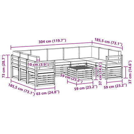 Sofasæt Massivt Akacietræ